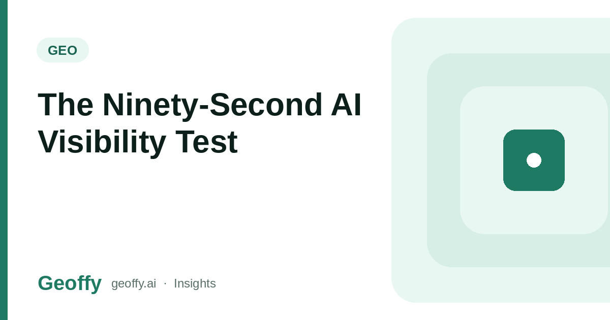 The Ninety-Second AI Visibility Test cover image